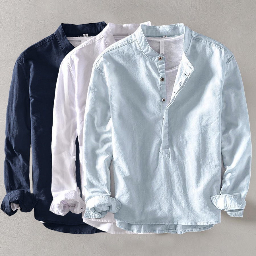Camisa casual de manga larga pour homme avec cuello estándar pour un estilo cómodo y elegante