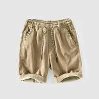 Shorts masculins de pana livianos et transpirables avec cinturilla elástica et dobladillo inclinado pour un estilo casual et cómodo