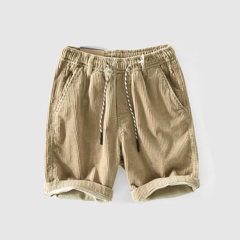 Shorts masculins de pana livianos et transpirables avec cinturilla elástica et dobladillo inclinado pour un estilo casual et cómodo