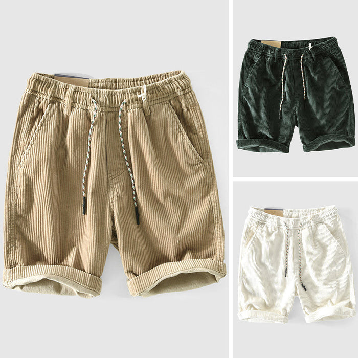 Shorts masculins de pana livianos et transpirables avec cinturilla elástica et dobladillo inclinado pour un estilo casual et cómodo
