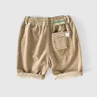 Shorts masculins de pana livianos et transpirables avec cinturilla elástica et dobladillo inclinado pour un estilo casual et cómodo