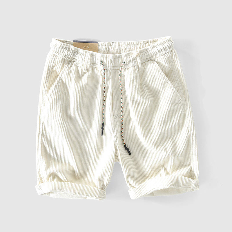 Shorts masculins de pana livianos et transpirables avec cinturilla elástica et dobladillo inclinado pour un estilo casual et cómodo