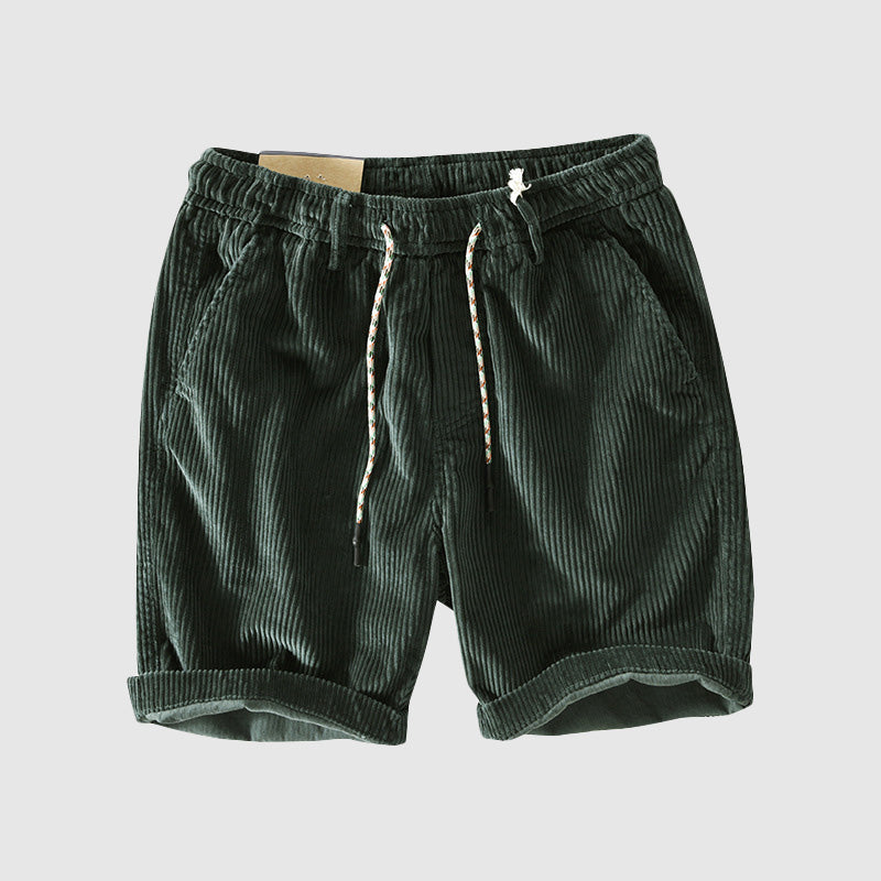 Shorts masculins de pana livianos et transpirables avec cinturilla elástica et dobladillo inclinado pour un estilo casual et cómodo
