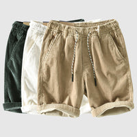 Shorts masculins de pana livianos et transpirables avec cinturilla elástica et dobladillo inclinado pour un estilo casual et cómodo