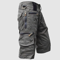 Short cargo pour hommes de grande qualité - avec des pantalons en cuir - une coupe stable pour le confort et l'efficacité