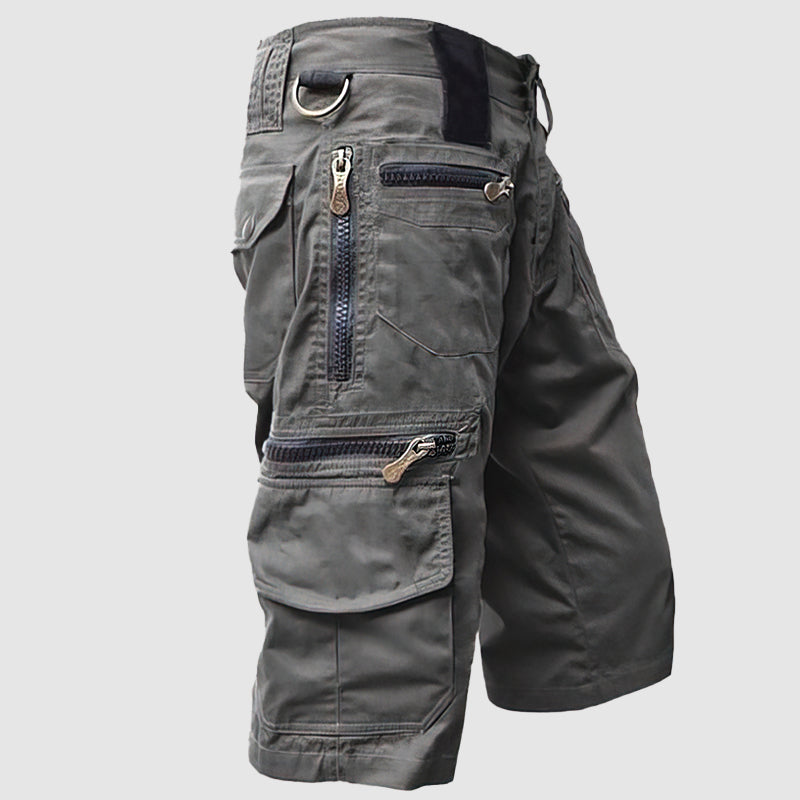 Short cargo pour hommes de grande qualité - avec des pantalons en cuir - une coupe stable pour le confort et l'efficacité