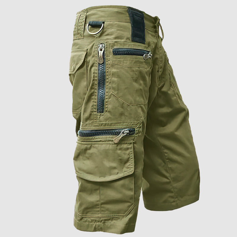 Short cargo pour hommes de grande qualité - avec des pantalons en cuir - une coupe stable pour le confort et l'efficacité