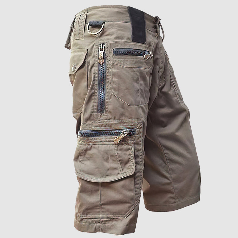 Short cargo pour hommes de grande qualité - avec des pantalons en cuir - une coupe stable pour le confort et l'efficacité