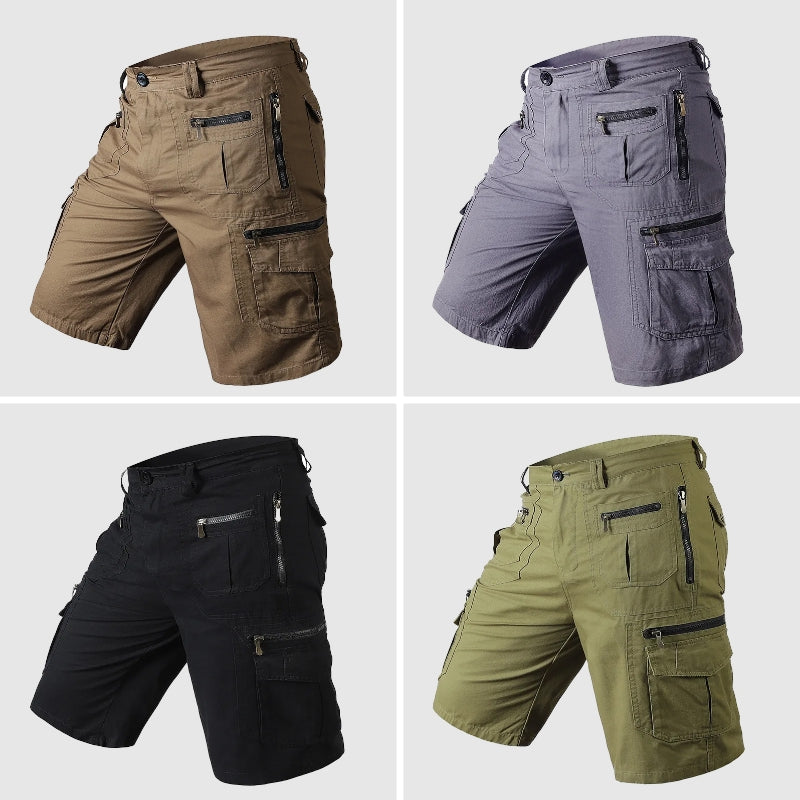 Short Cargo pour Hommes - Longueur au Genou - Multiple Poches Fonctionnelles - Tissu Résistant