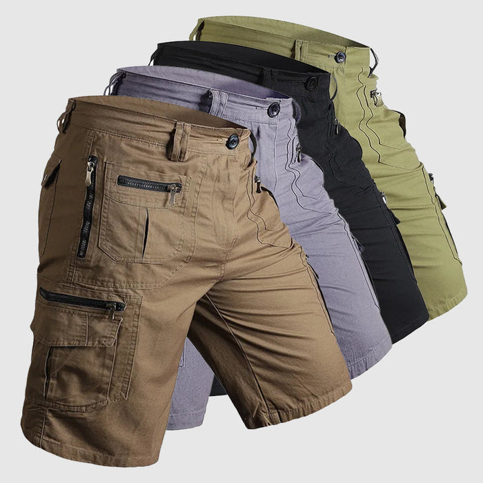 Short Cargo pour Hommes - Longueur au Genou - Multiple Poches Fonctionnelles - Tissu Résistant