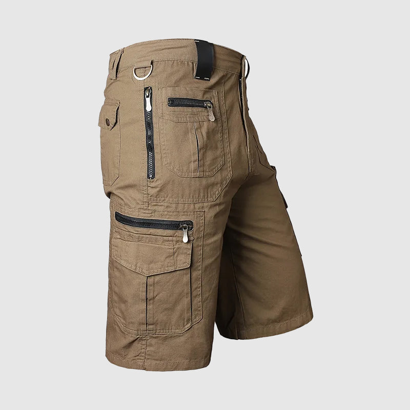 Short Cargo pour Hommes - Longueur au Genou - Multiple Poches Fonctionnelles - Tissu Résistant