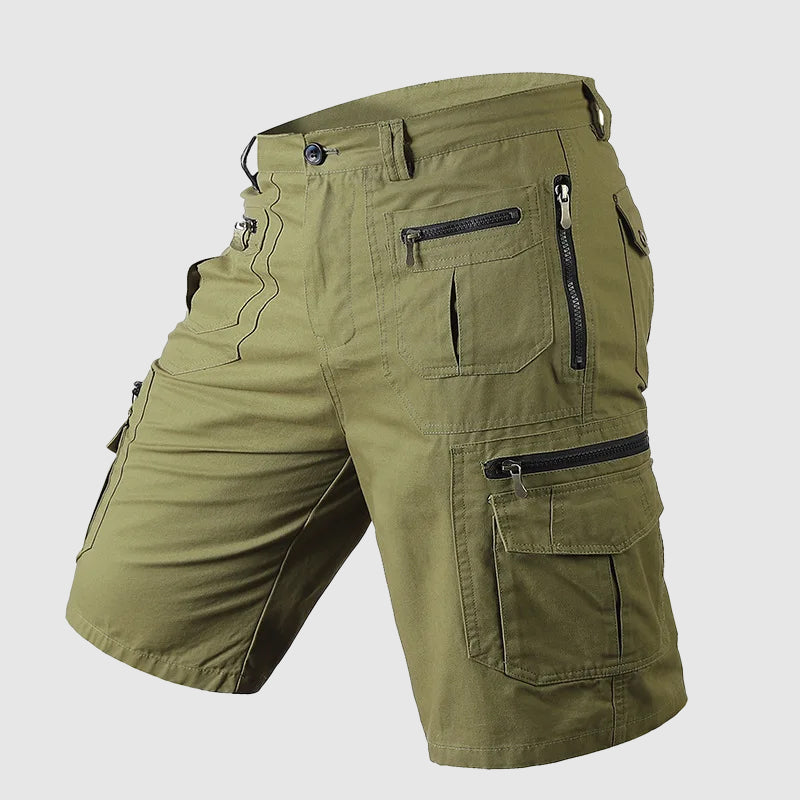 Short Cargo pour Hommes - Longueur au Genou - Multiple Poches Fonctionnelles - Tissu Résistant