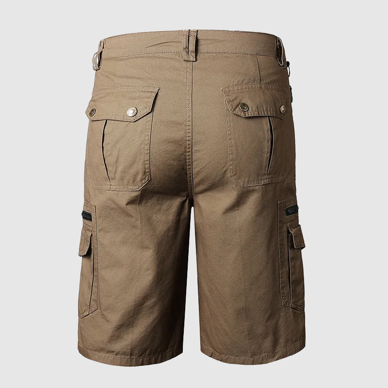 Short Cargo pour Hommes - Longueur au Genou - Multiple Poches Fonctionnelles - Tissu Résistant