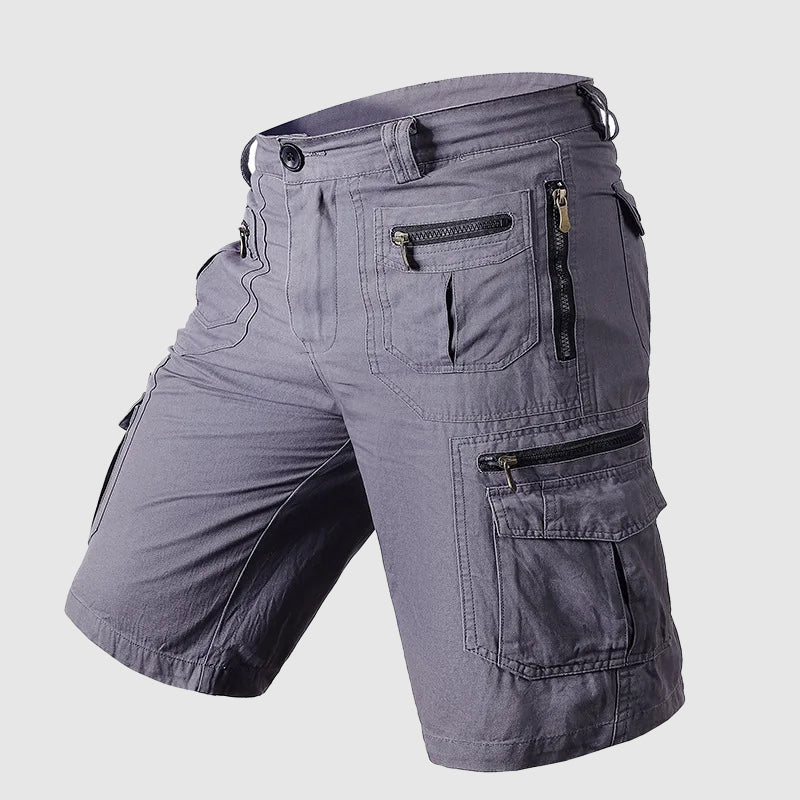 Short Cargo pour Hommes - Longueur au Genou - Multiple Poches Fonctionnelles - Tissu Résistant