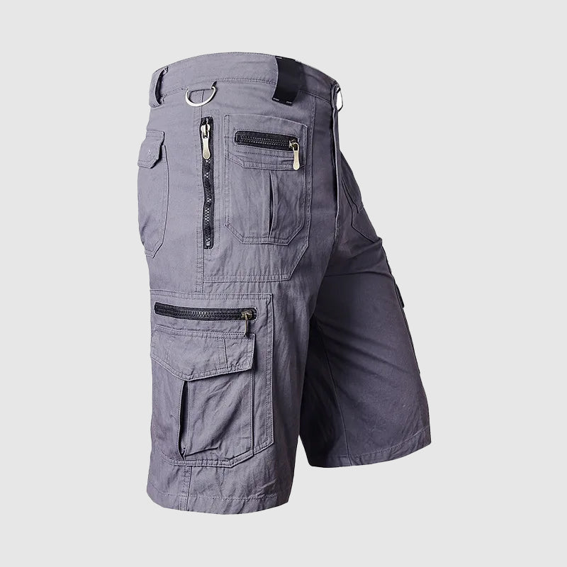 Short Cargo pour Hommes - Longueur au Genou - Multiple Poches Fonctionnelles - Tissu Résistant