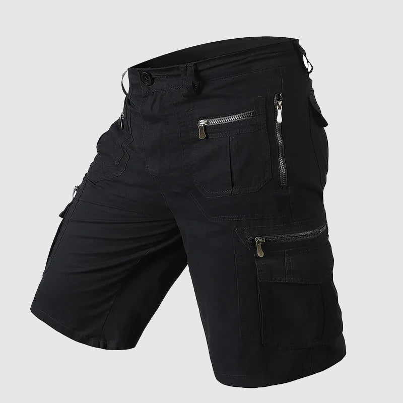 Short Cargo pour Hommes - Longueur au Genou - Multiple Poches Fonctionnelles - Tissu Résistant