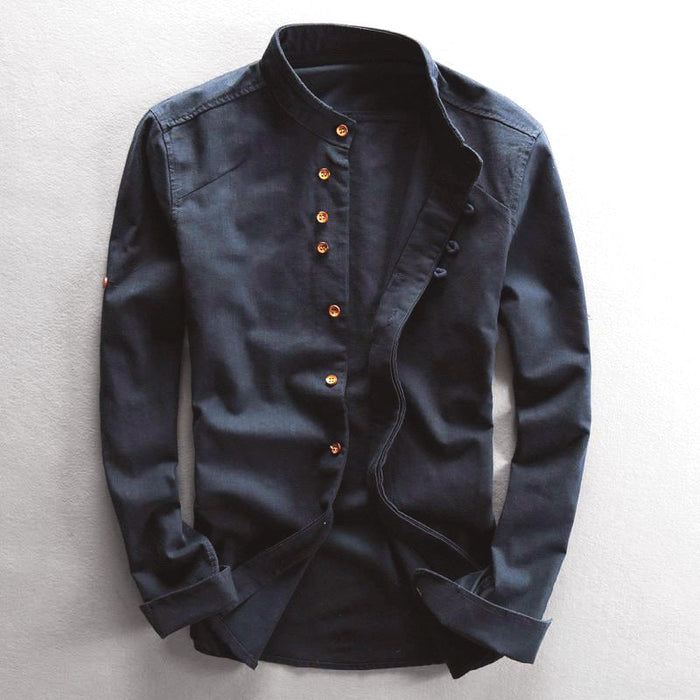 Camisole de l'homme en manteau long avec boucle de mandarine - Ajuste Fino y Elegante para Ocasiones Informales