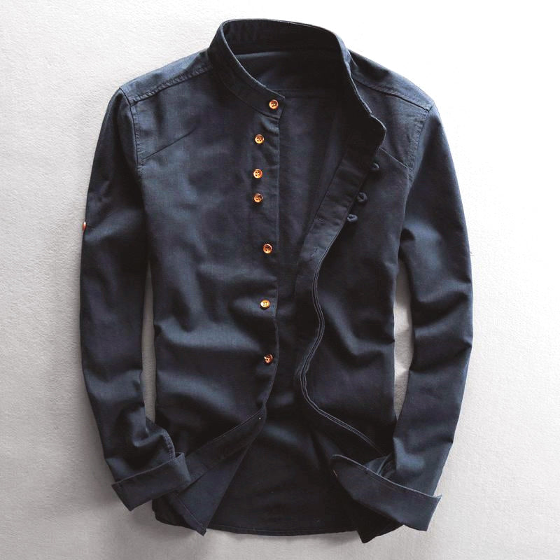 Camisole de l'homme en manteau long avec boucle de mandarine - Ajuste Fino y Elegante para Ocasiones Informales