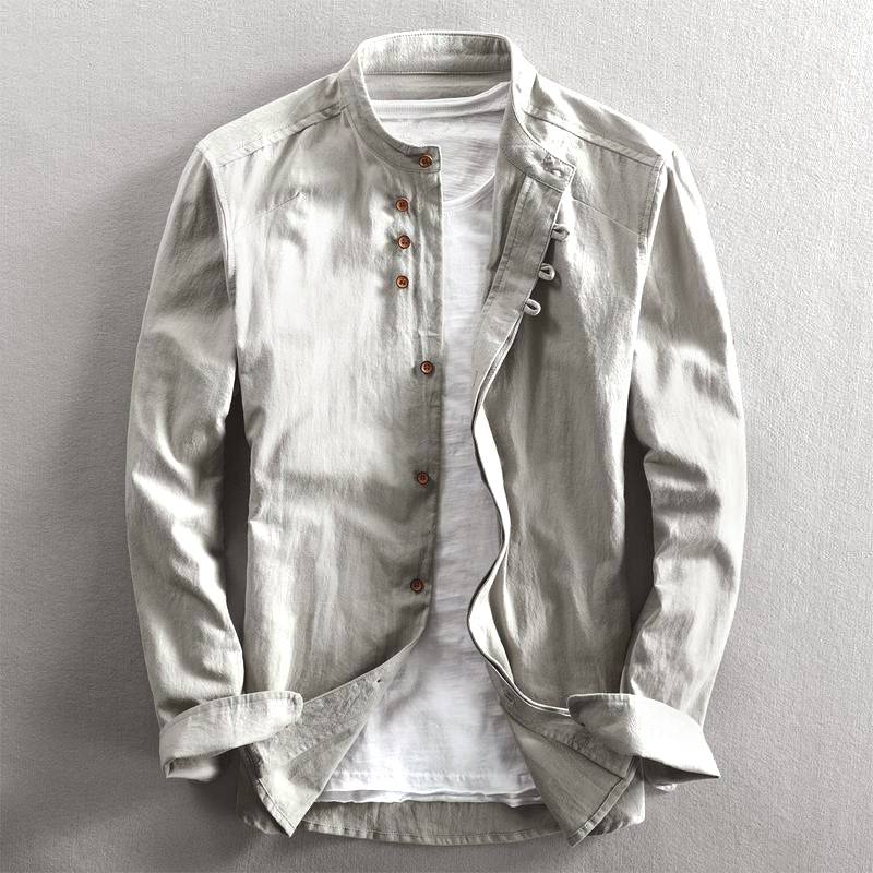 Camisole de l'homme en manteau long avec boucle de mandarine - Ajuste Fino y Elegante para Ocasiones Informales