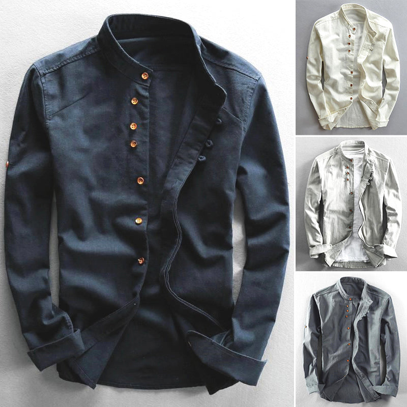 Camisole de l'homme en manteau long avec boucle de mandarine - Ajuste Fino y Elegante para Ocasiones Informales