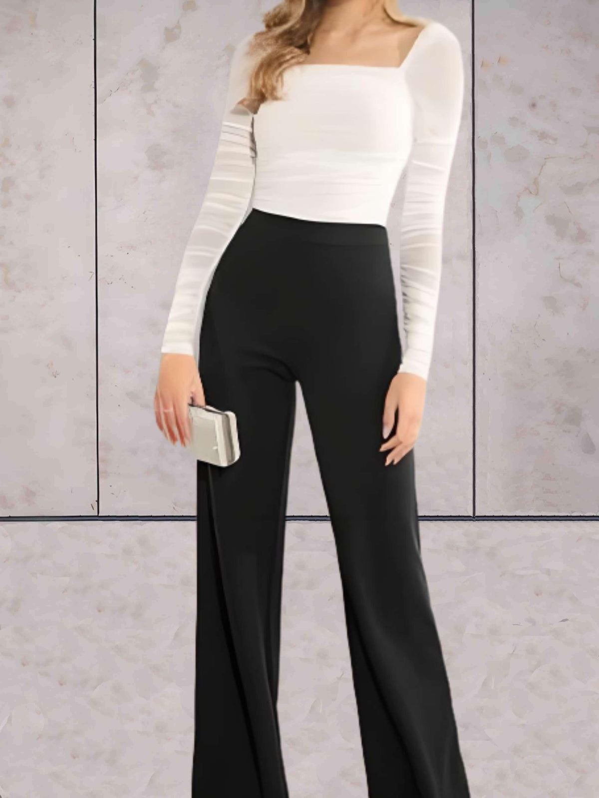 Pantalon taille haute chic pour une tenue de soirée élégante - jambe large raffinée