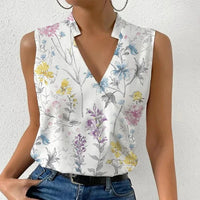 Elegant Floral Wrap Top - Chemisier élégant sans manches pour femmes, pour toutes les occasions