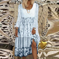 Robe élégante Boho à col en O pour femmes avec imprimé floral - Stylish Gisela Fashion