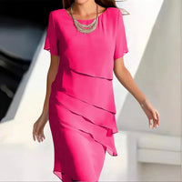 Robe en mousseline superposée avec détails de luxe