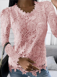 Elégant top en dentelle à imprimé floral pour femmes