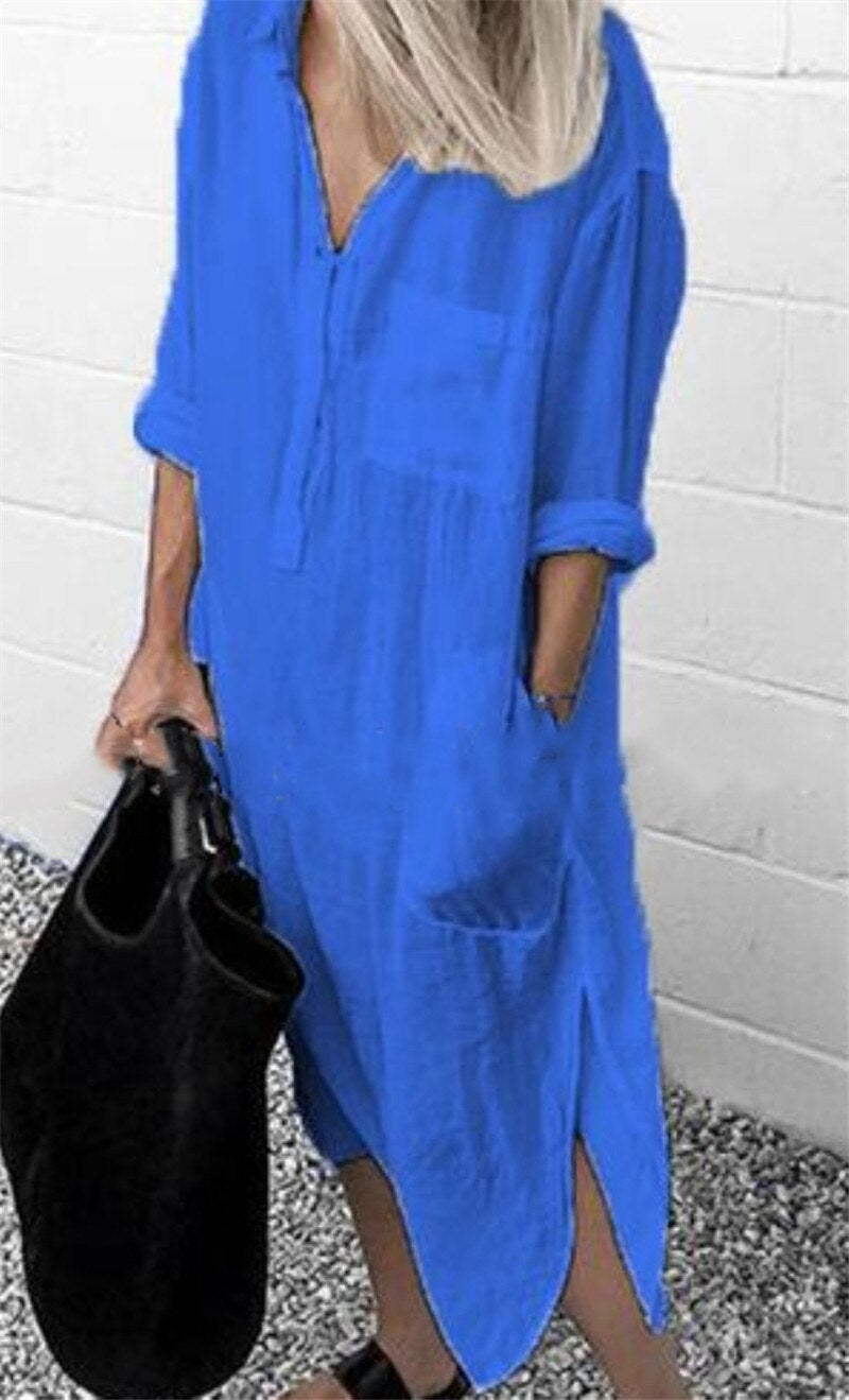Robe chic pour femme en coton doux et respirant pour un confort tout au long de la journée