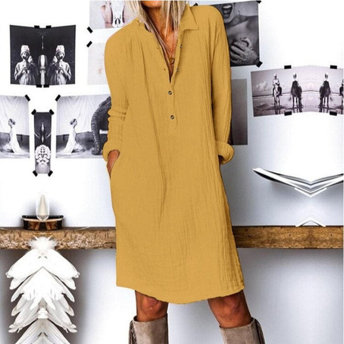 Robe chic pour femme en coton doux et respirant pour un confort tout au long de la journée