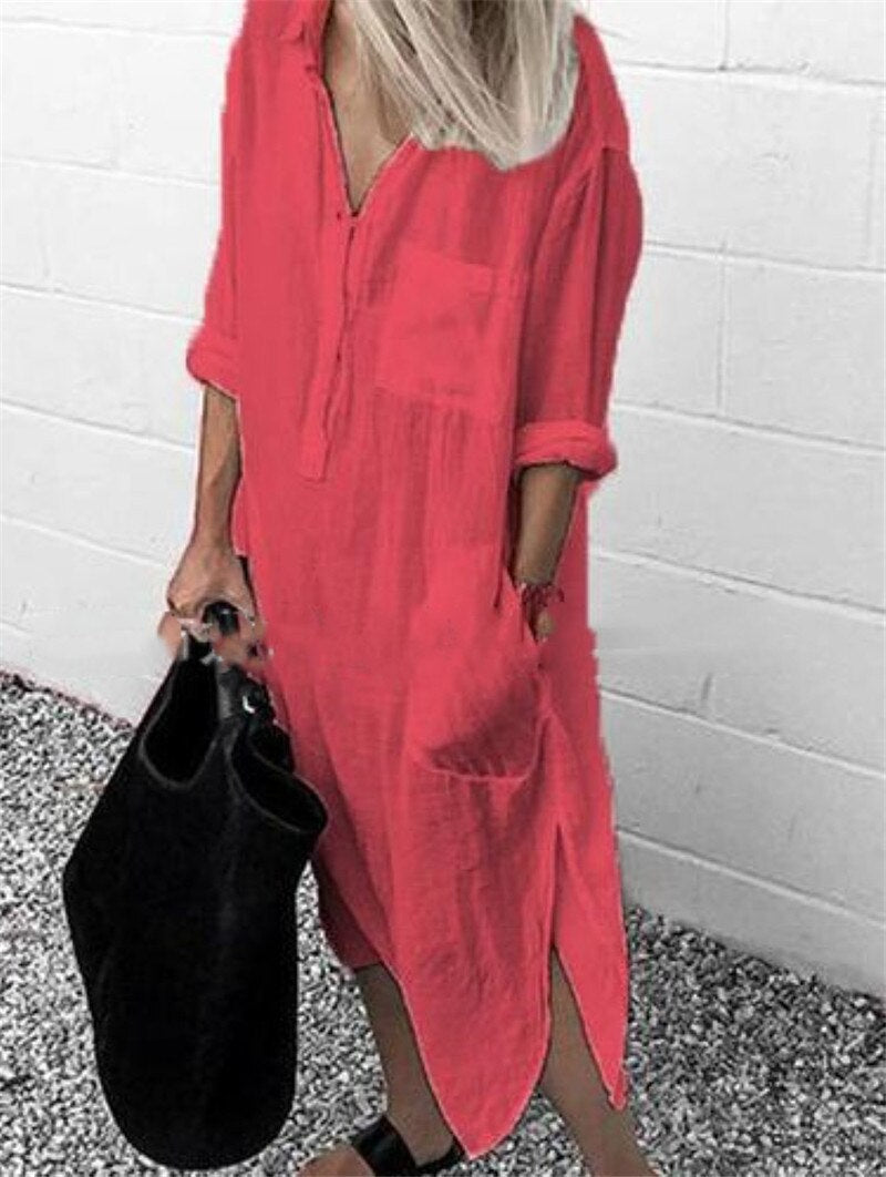 Robe chic pour femme en coton doux et respirant pour un confort tout au long de la journée