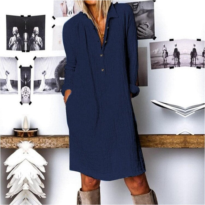 Robe chic pour femme en coton doux et respirant pour un confort tout au long de la journée