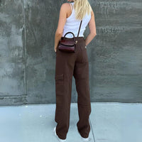 Pantalon cargo élégant à taille haute pour femmes, pour un confort ultime et une allure décontractée