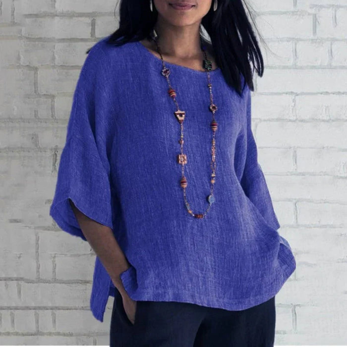 Elégant top en lin pour femme - blouse polyvalente pour un look décontracté, légère et merveilleusement confortable