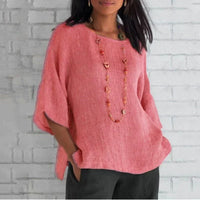 Elégant top en lin pour femme - blouse polyvalente pour un look décontracté, légère et merveilleusement confortable
