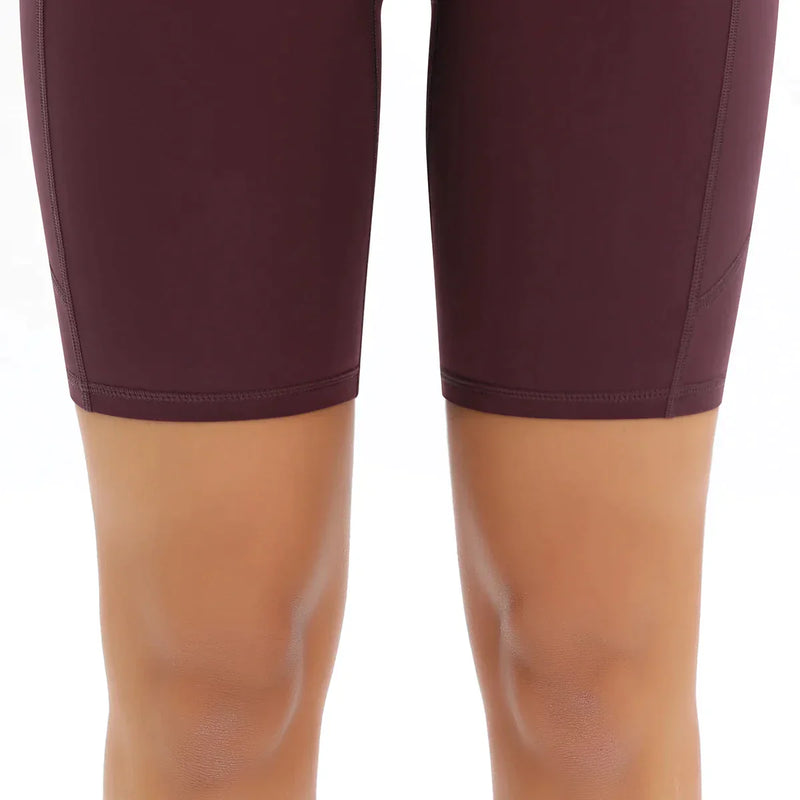 Shorts de fitness pour femmes à taille haute avec poche pour un confort et un style tendance