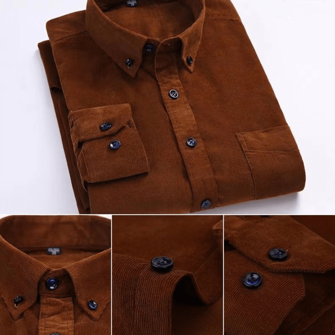 Camisole pour homme de pana premium de manga larga con botones para un estilo elegante y cómodo