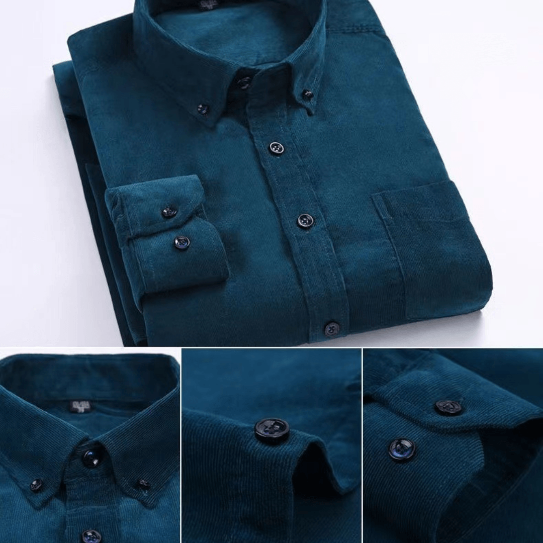 Camisole pour homme de pana premium de manga larga con botones para un estilo elegante y cómodo