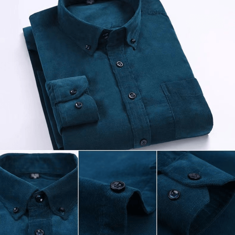 Camisole pour homme de pana premium de manga larga con botones para un estilo elegante y cómodo