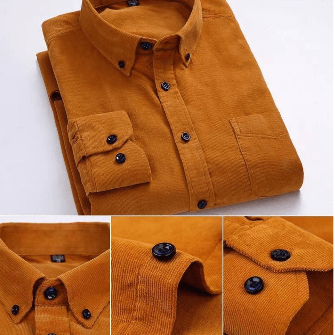 Camisole pour homme de pana premium de manga larga con botones para un estilo elegante y cómodo