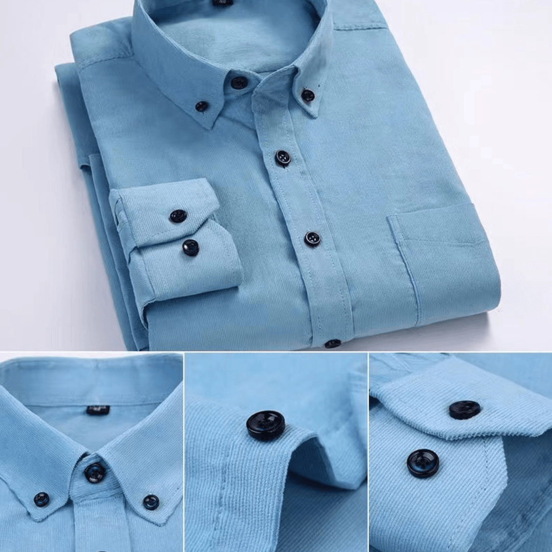 Camisole pour homme de pana premium de manga larga con botones para un estilo elegante y cómodo