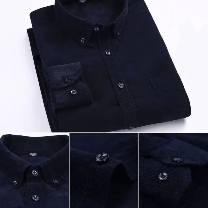 Camisole pour homme de pana premium de manga larga con botones para un estilo elegante y cómodo