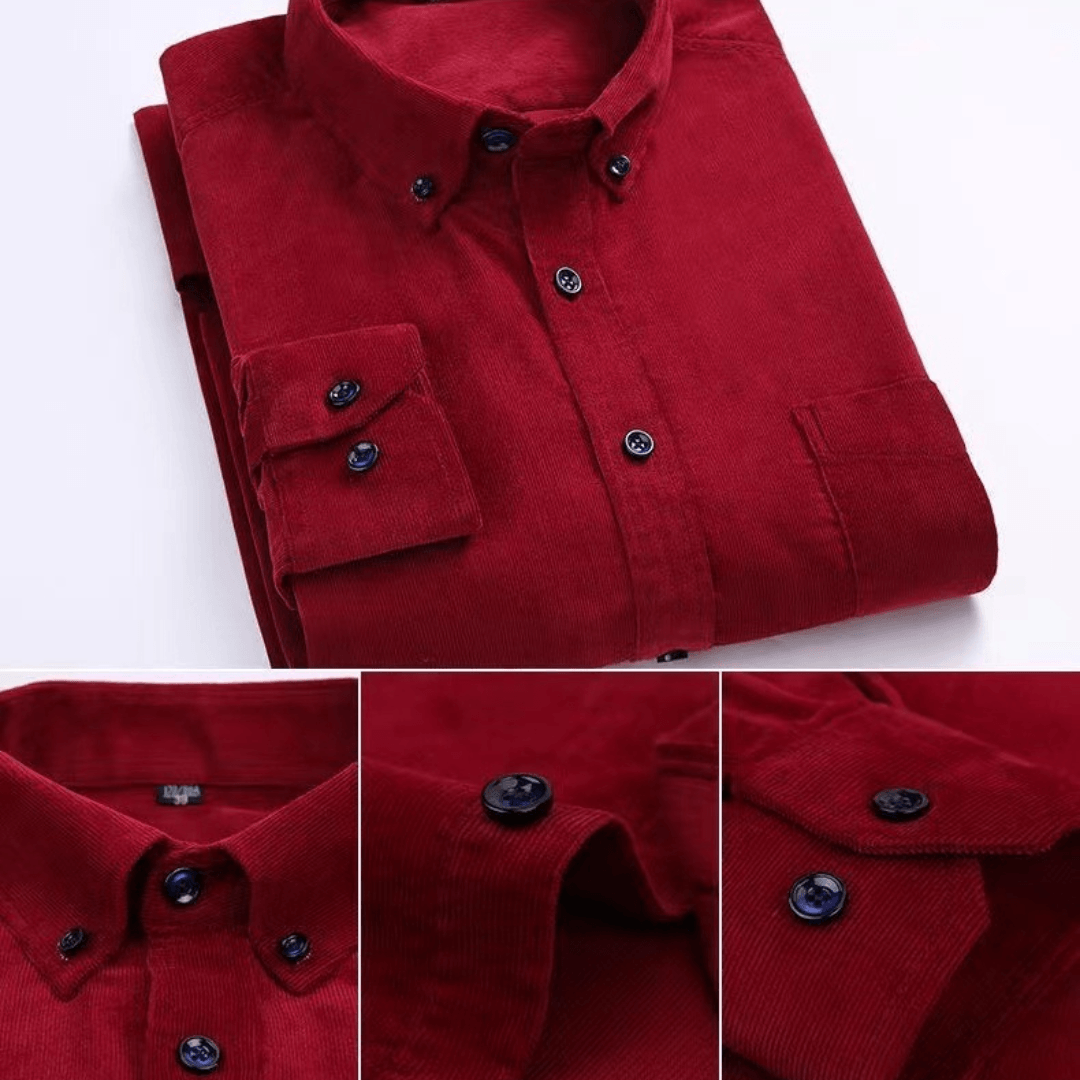 Camisole pour homme de pana premium de manga larga con botones para un estilo elegante y cómodo