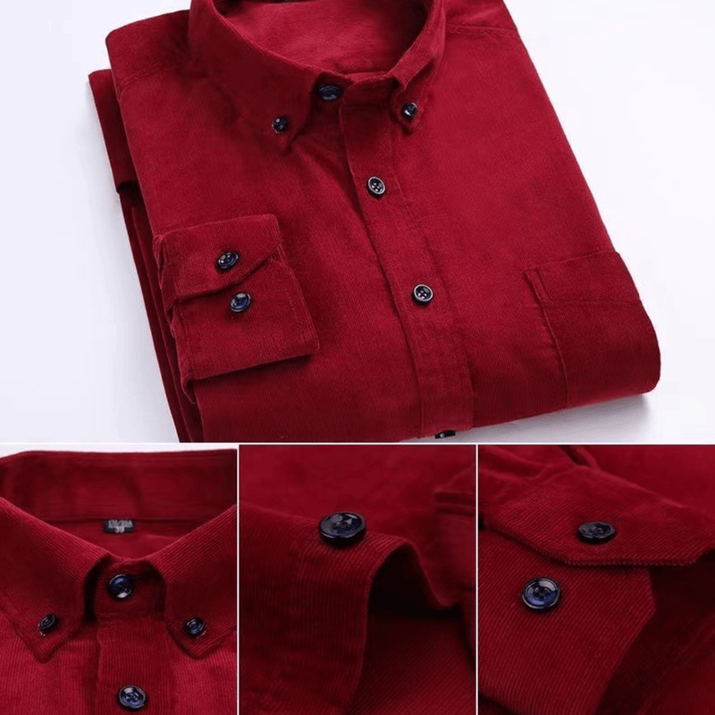 Camisole pour homme de pana premium de manga larga con botones para un estilo elegante y cómodo