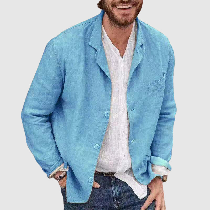 Veste décontractée en coton pour hommes, coupe ample et confortable