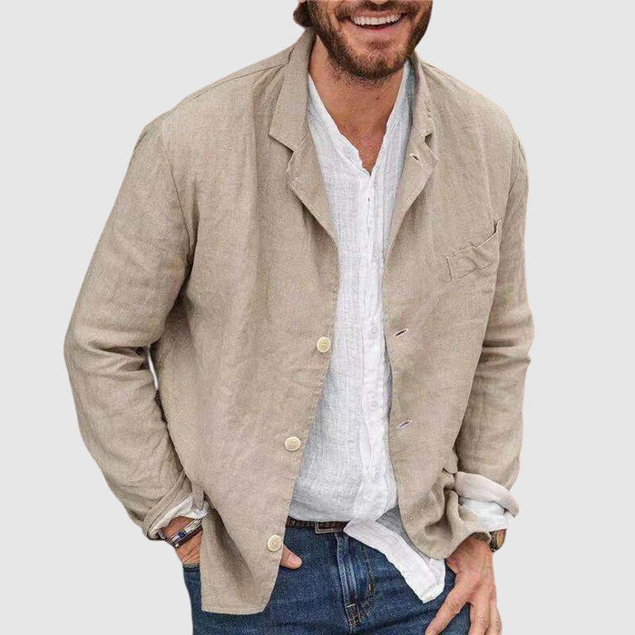 Veste décontractée en coton pour hommes, coupe ample et confortable