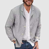 Veste décontractée en coton pour hommes, coupe ample et confortable
