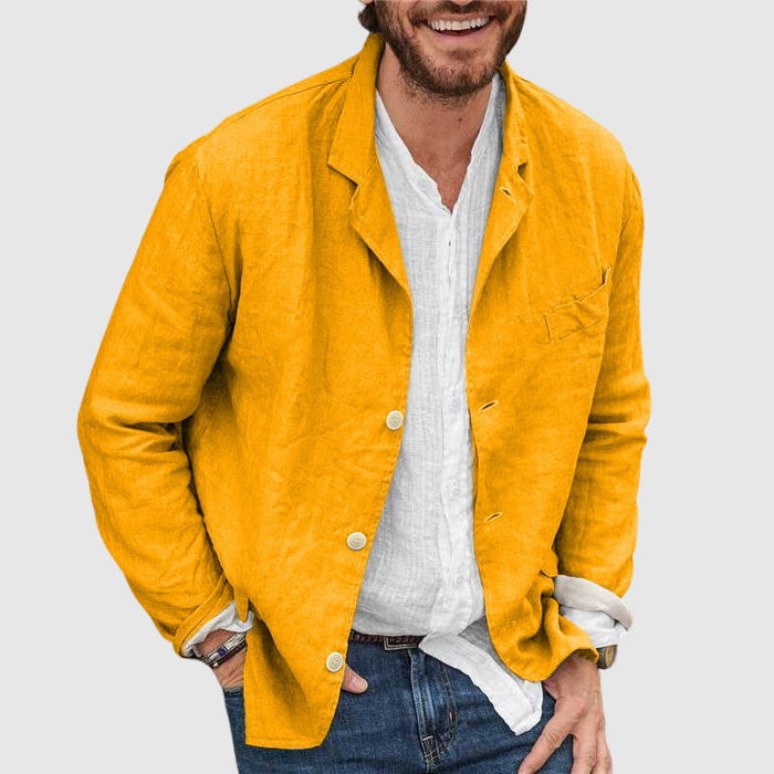 Veste décontractée en coton pour hommes, coupe ample et confortable