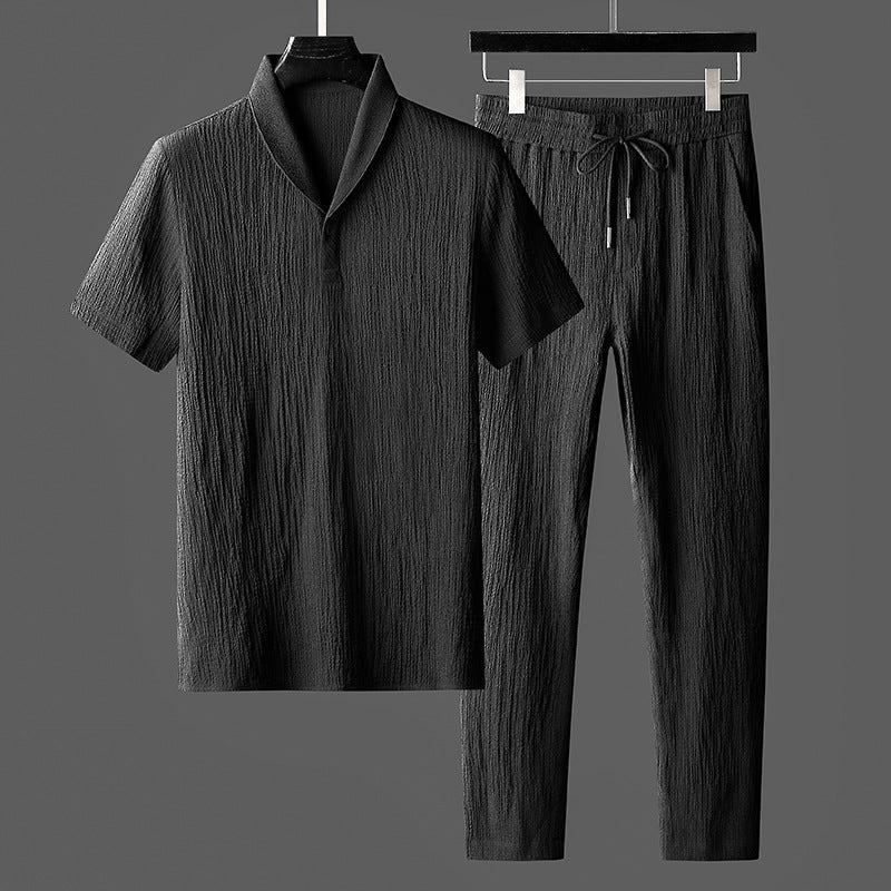 Set de polo ligero para hombre con pantalones elegantes